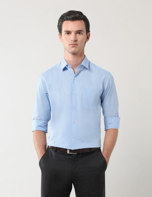 ARROW Men Solid Formal Blue Shirt