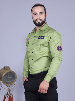 Tanip Men Self Design Casual Light Green Shirt