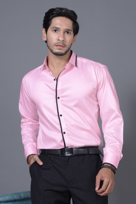 Style Horizon Men Solid Formal Pink Shirt