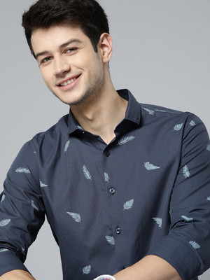 Mast & Harbour Men Printed Casual Blue Shirt