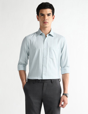 ARROW Men Self Design Formal Light Blue Shirt