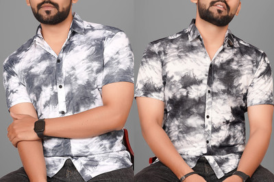 Voroxy Men Dyed/Ombre Casual Multicolor Shirt(Pack of 2)