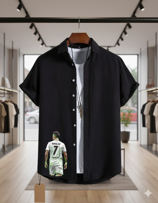 Siya Fashion Men Printed Casual Black Shirt