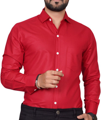 Tyzlo Men Solid Formal Red Shirt