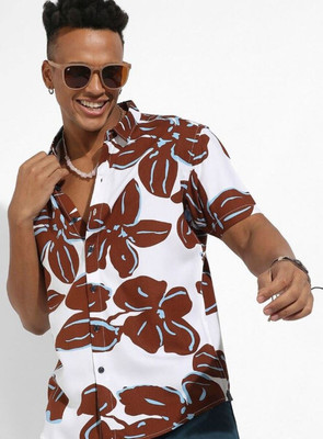 Brijwasi Industries Men Floral Print Casual Brown Shirt