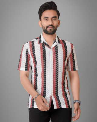 METRONAUT Men Self Design Casual Pink Shirt