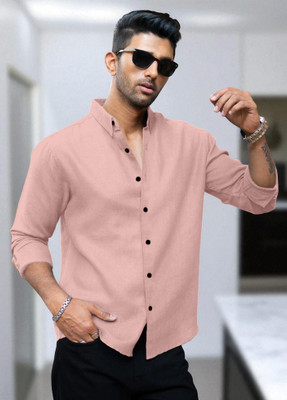 Yanthhi Men Solid Casual Beige Shirt