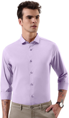 BEYOUNG Men Solid Formal Purple Shirt