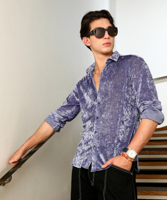 CAMPUS SUTRA Men Solid Casual Blue Shirt
