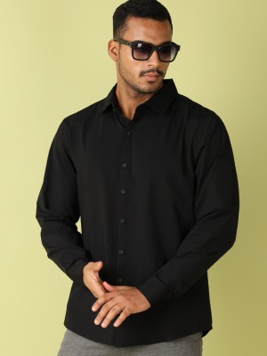 V-MART Men Solid Casual Black Shirt