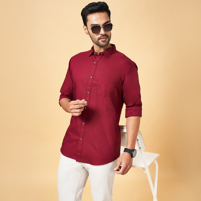 Byford by Pantaloons Men Solid Casual Red Shirt