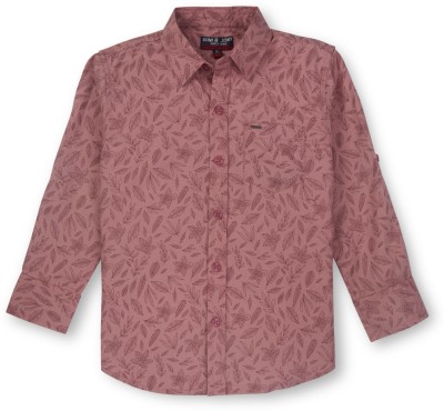 GINI & JONY Boys Printed Casual Pink, Maroon Shirt