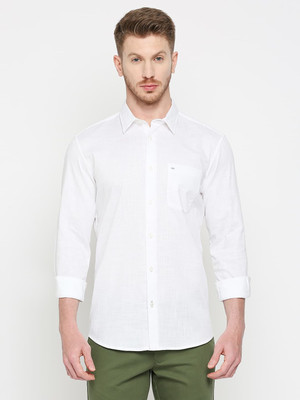 BASICS Men Solid Casual White Shirt
