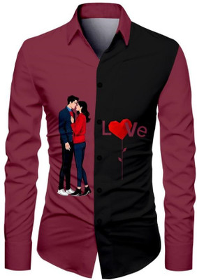 JRKENTERPRISE Men Printed Casual Maroon Shirt