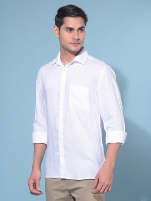 CRIMSOUNE CLUB Men Solid Casual White Shirt