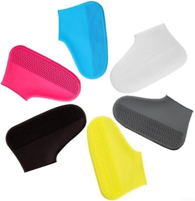 Lipzie 43AID6.Pair.Shoe.Cover_SH Silicone MULTICOLOUR Flat Shoe Cover(MEDIUEM Pack of 1)