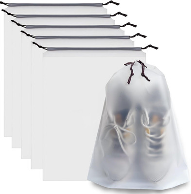Takositio Travel Shoe Bags and Storage Bags for Shoes,Clothes,Space-Saving Waterproof 5Pcs(White)