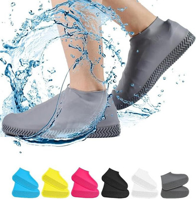SPMYY Silicone Cover Shoes Rain Boots for Men Silicone High Ankle Shoe Cover Silicone Multicolour High Heeled Shoe Cover(Large US-7,8,9,10,11 Pack of 1)