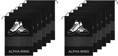ALPHA WING ALPHA0612 SHOES COVER Polyester Black Flat Shoe Cover, Toes Shoe Cover(43CM X 30CM Pack of 12)