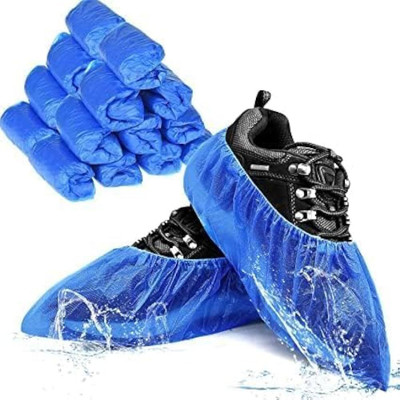 medelite medserve Pack of 100, LDPE Shoes cover Plastic Blue Boots Shoe Cover(18 Inch Pack of 100)