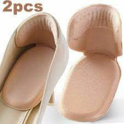 Digital Shoppy 2 piece Shoes Adjustable Antiwear Feet Inserts Insoles Heel Protector Sticker PU Foam Heel Accessories Regular Shoe Insole(Beige)