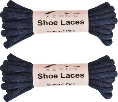 XERUS Shoe Lace Round Navy Blue For Boot Sport Hiking Shoes Shoe Lace(Navy Blue Set of 2)