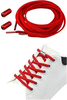 MOMISY No Tie Elastic Shoelaces, Semicircle Shoe Laces For Kids and Adult, Sneakers Shoelace Locks Laces Shoe Strings, Red Shoe Lace(Red Set of 1)
