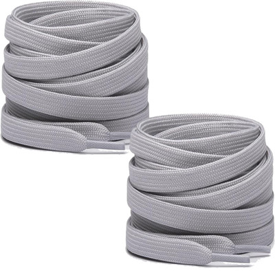 XERUS Shoe Laces Light Grey Flat 90cm shoe laces for canvas sneakers Light Grey shoes Shoe Lace(Light Grey Set of 2)