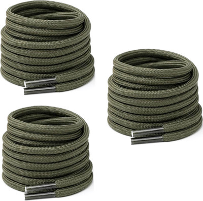 XERUS shoe lace Round Army Green 90cm 3pair boot hiking sport Shoe Lace(Army green Set of 3)