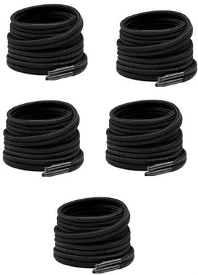 Vinylzone 5 Pair New Black INDIA Round Hiking Shoelace 120cm trekking Shoe Lace Shoe Lace(Athletic Running Sneakers Shoes Boot Laces Hiking Trekking Shoe Laces Set of 5)