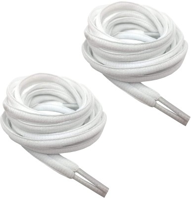 SHOESHINE Round Oval Shoe Lace 4 mm Thick Shoelace for Sport, Casual, Hiking, Sneaker Shoes & Boot OVL_White Shoe Lace(WHITE Set of 2)