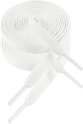 zeepzone Shoe laces Wide for Athletic Running Sneakers ( White Flat set of 6) Shoe Lace(White Set of 6)