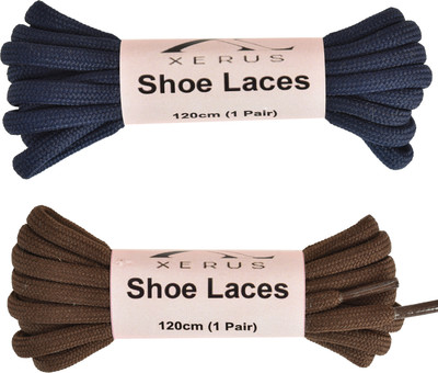XERUS Shoe Lace Round Navy Blue Coffee For Boot Sport Hiking Shoes Shoe Lace(Navy Blue, Coffee Set of 2)