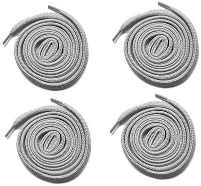 FEELPZONE 4-Pair New Light Grey Round/Owel Shoe laces for Men/Women/Girls Shoe Lace(Athletic Running Sneakers Shoes Boot Laces Hiking Trekking Shoe Laces Set of 4)