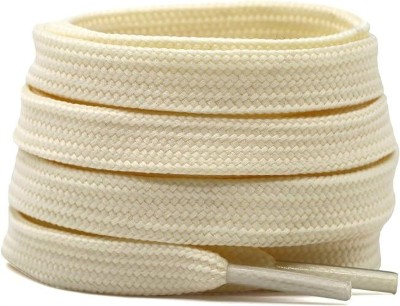 SHOESHINE Flat shoelace Hollow Thick (120cm) for casual shoes 2 Pair Beige Shoe Lace(Beige Set of 2)