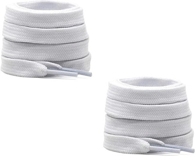 LUCATTO Lace flat white48 Shoe Lace(White flat Set of 2)