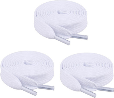XERUS Flat Shoe Lace White 120CM Casual sneakers Shoe Lace(White Set of 3)
