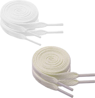 B11 Shoe Lace for Sport and Running, Men, Women & Kids Shoes (WHITE & CREAM) Shoe Lace(White, Cream Set of 2)