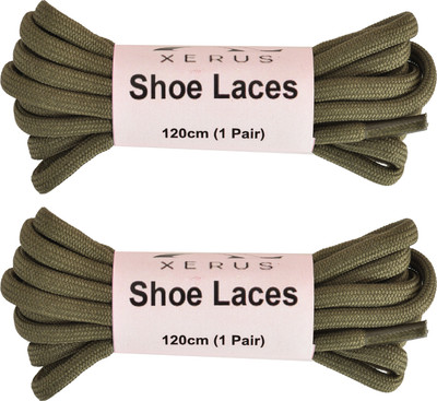 XERUS Shoe Laces Round Olive Green For Boot Sport Hiking Shoe Lace(Olive Green Set of 2)