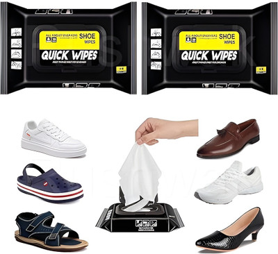 HomeLayout Shoe Cleaner Wipes 2 Packs of 80, Quickly Remove Dirt & Stains Cleaner Cleaner(Sports Shoes, Generic, Nubuck, Nylon, Suede, Synthetic Leather, Velour, White)