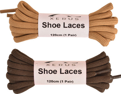 XERUS Shoe Lace Round Camel Tan Coffee For Boot Sport Hiking Shoes Shoe Lace(Tan, Coffee Set of 2)