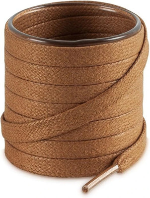LUCATTO Lace brown flat Shoe Lace(Bround flat Set of 2)