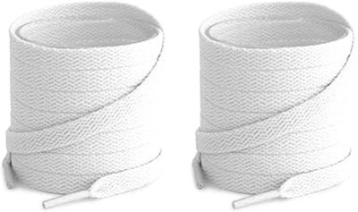 XERUS Shoe Laces Flat White 150cm shoe laces for Canvas Sneakers White shoes Shoe Lace(White Set of 2)