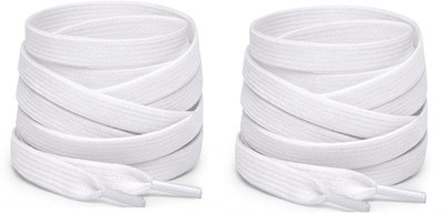 XERUS Shoe Laces White Flat 120cm shoe laces for canvas sneakers White shoes Shoe Lace(White Set of 2)