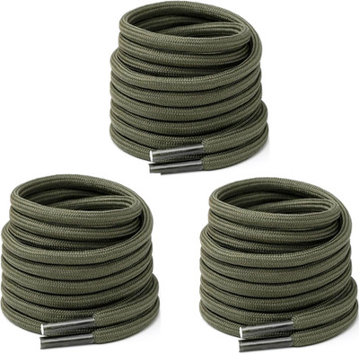 XERUS shoe lace Round Army Green 120cm 3pair boot hiking sport Shoe Lace(Army green Set of 3)