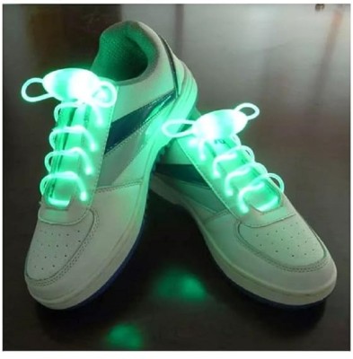 Hoaxer Dancing Luminous LED Shoelaces Flashing Shoe Lace(Multicolor Set of 2)