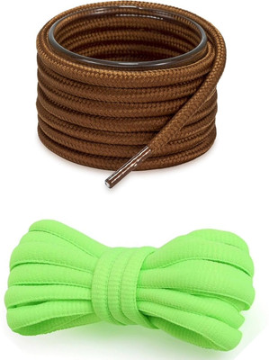 Rahul Enterprises N_G234 Shoe Lace(Brown, Green Set of 4)