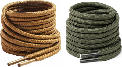 XERUS shoe lace Round Army Green Tan 120cm 2pair boot hiking sport Shoe Lace(Camel tan, Army green Set of 2)