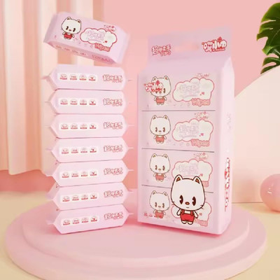Everglow Disposable Mini Baby Wipes Mini Wet Cleansing Hand Wipes for Face Canvas Shoe Cleaner(Multicolor)