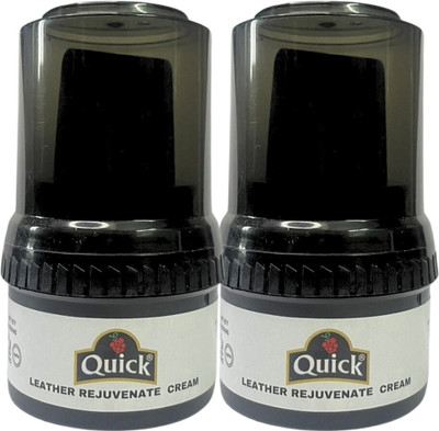 Quick Leather Cream Polish Colour - Black | 2 x 50g Pack | Leather Shoe Cream(Black)